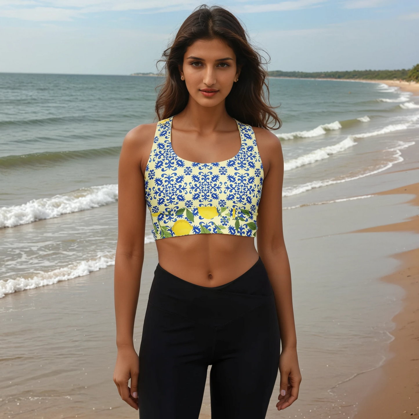 Costiera Amalfi Bloom - Recycled Longline Sports Bra