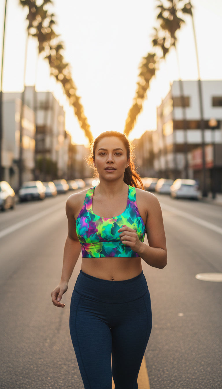 Fresh Electric Splash Sports Bra