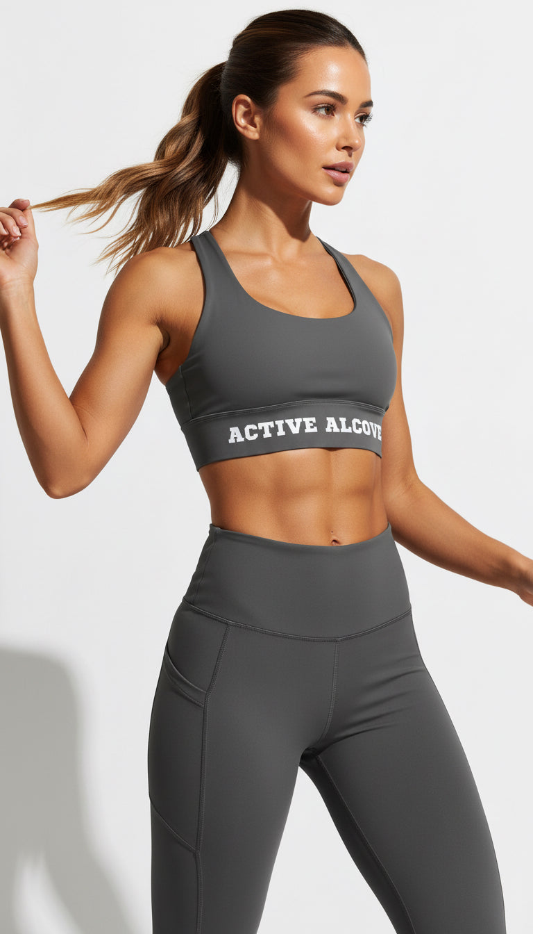 Essentials Heather Grey Sports Bra