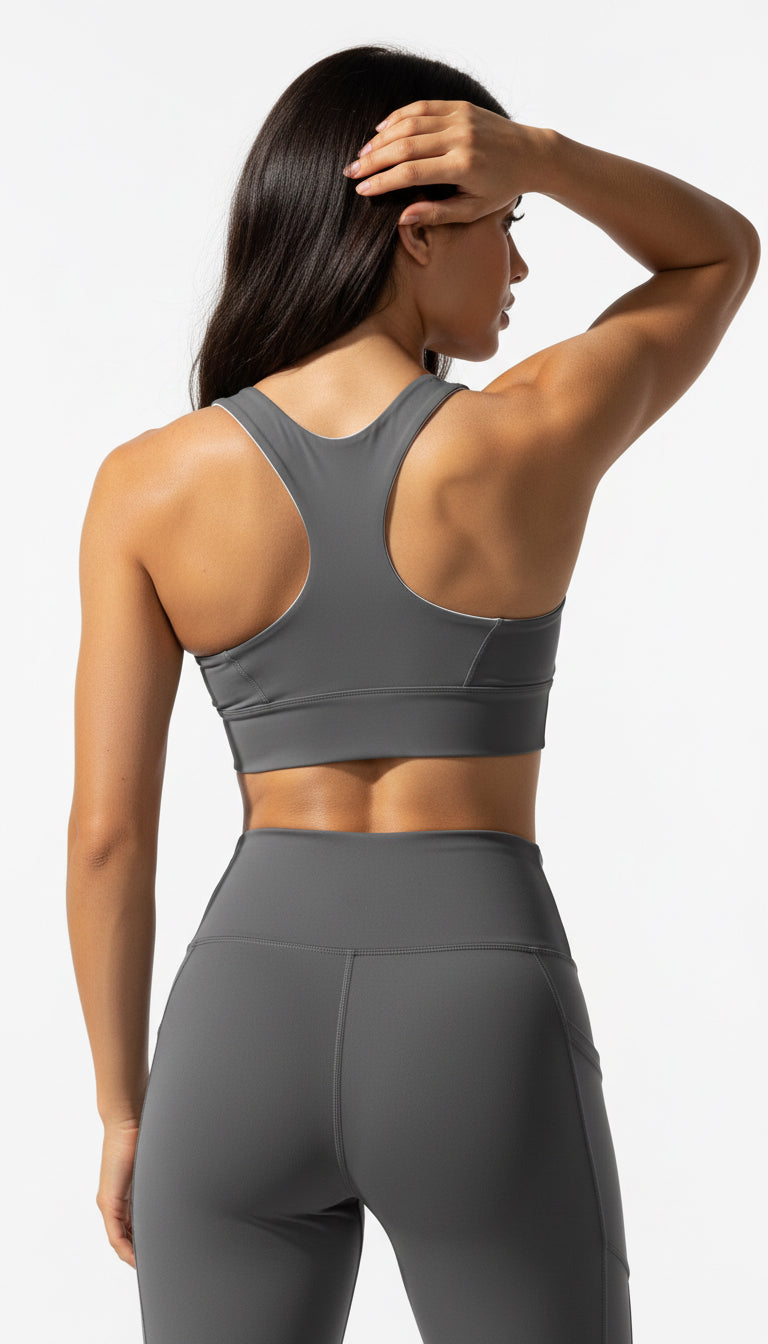 Essentials Heather Grey Sports Bra