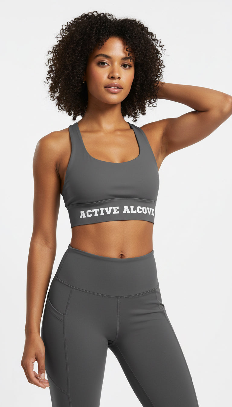 Essentials Heather Grey Sports Bra