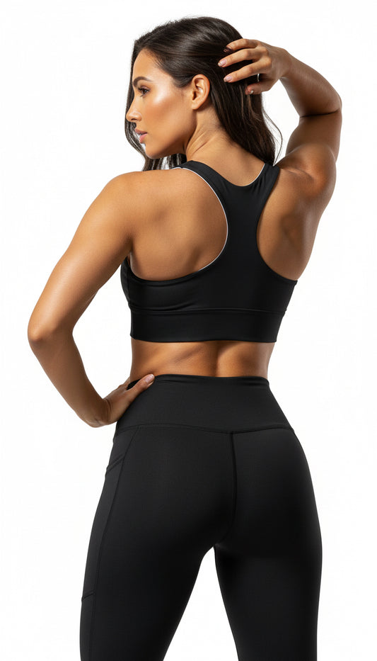 Essentials Midnight Black Sports Bra