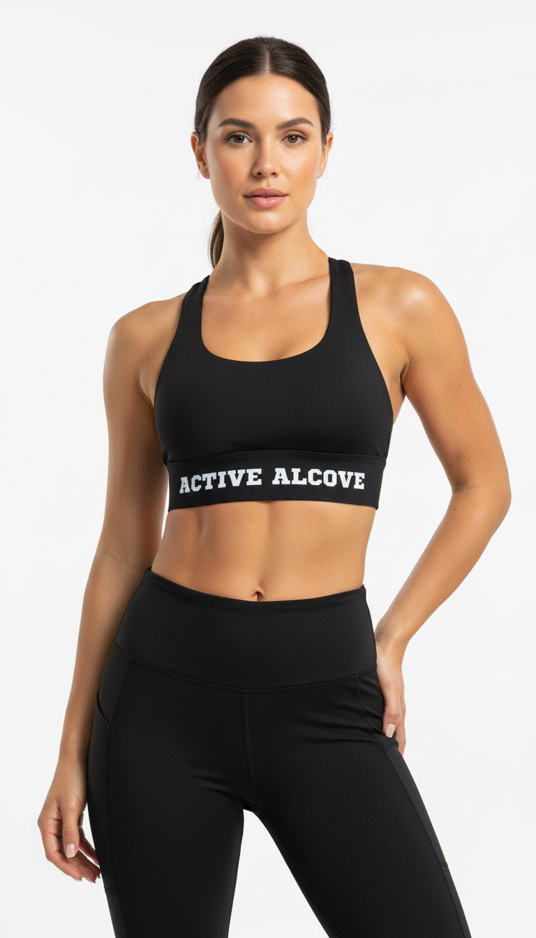 Essentials Midnight Black Sports Bra