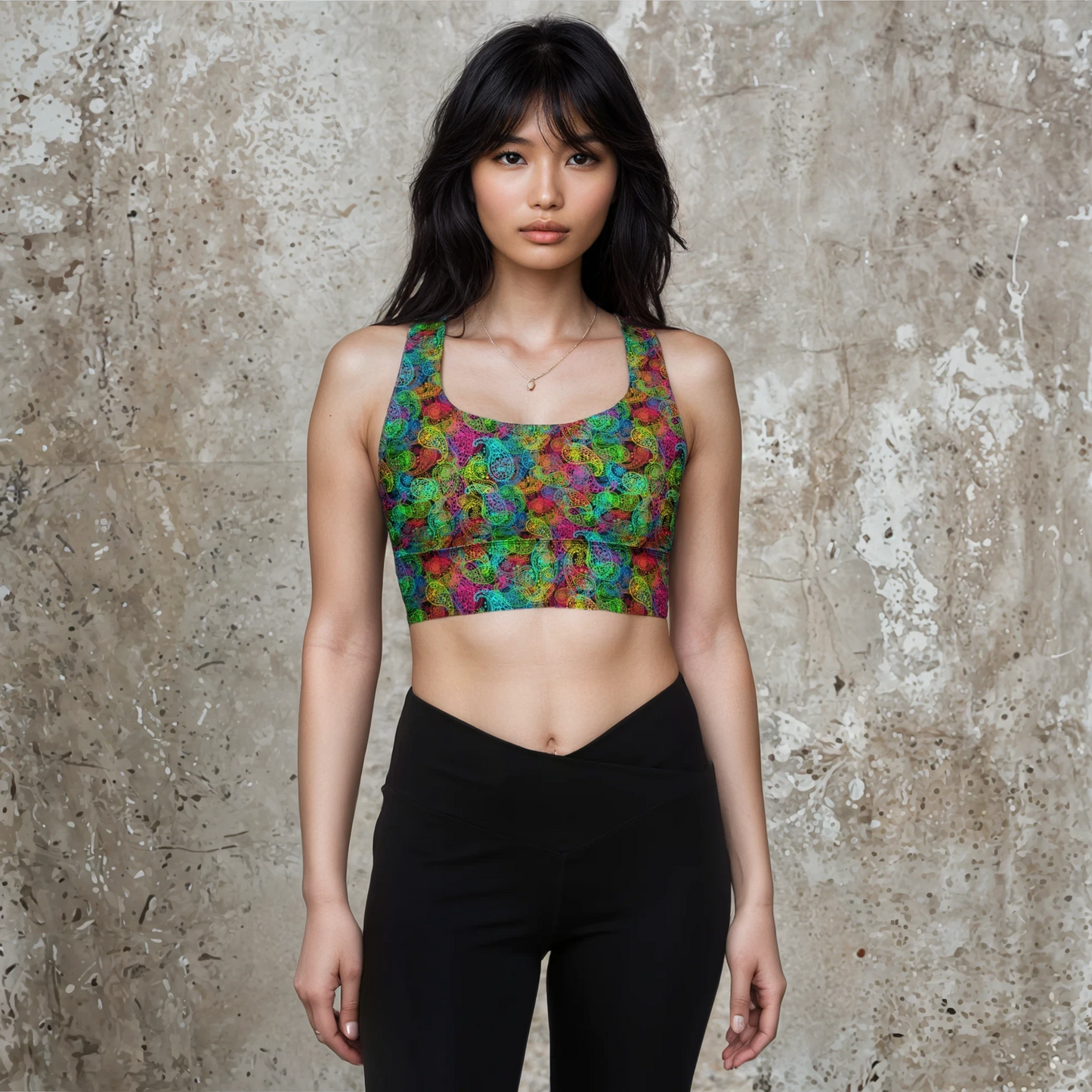 Nostalgia Pulse - Recycled Longline Sports Bra