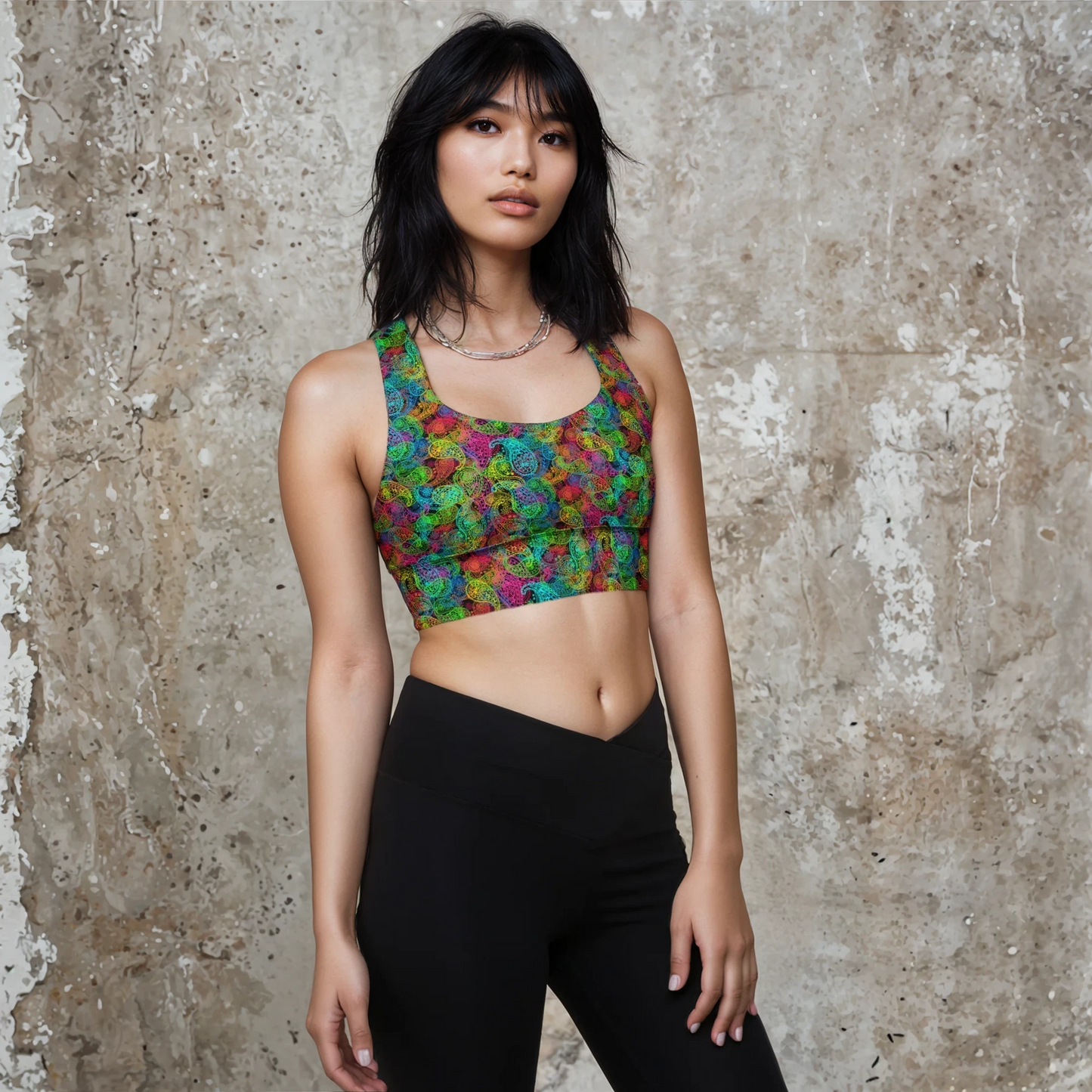 Nostalgia Pulse - Recycled Longline Sports Bra