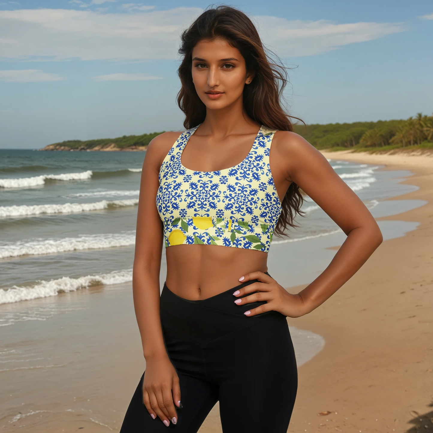 Costiera Amalfi Bloom - Recycled Longline Sports Bra