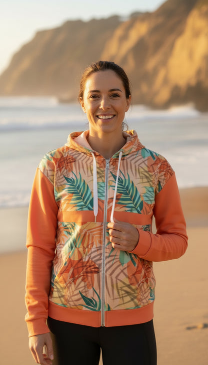 Tropicana Sunset Palms Zip Hoodie