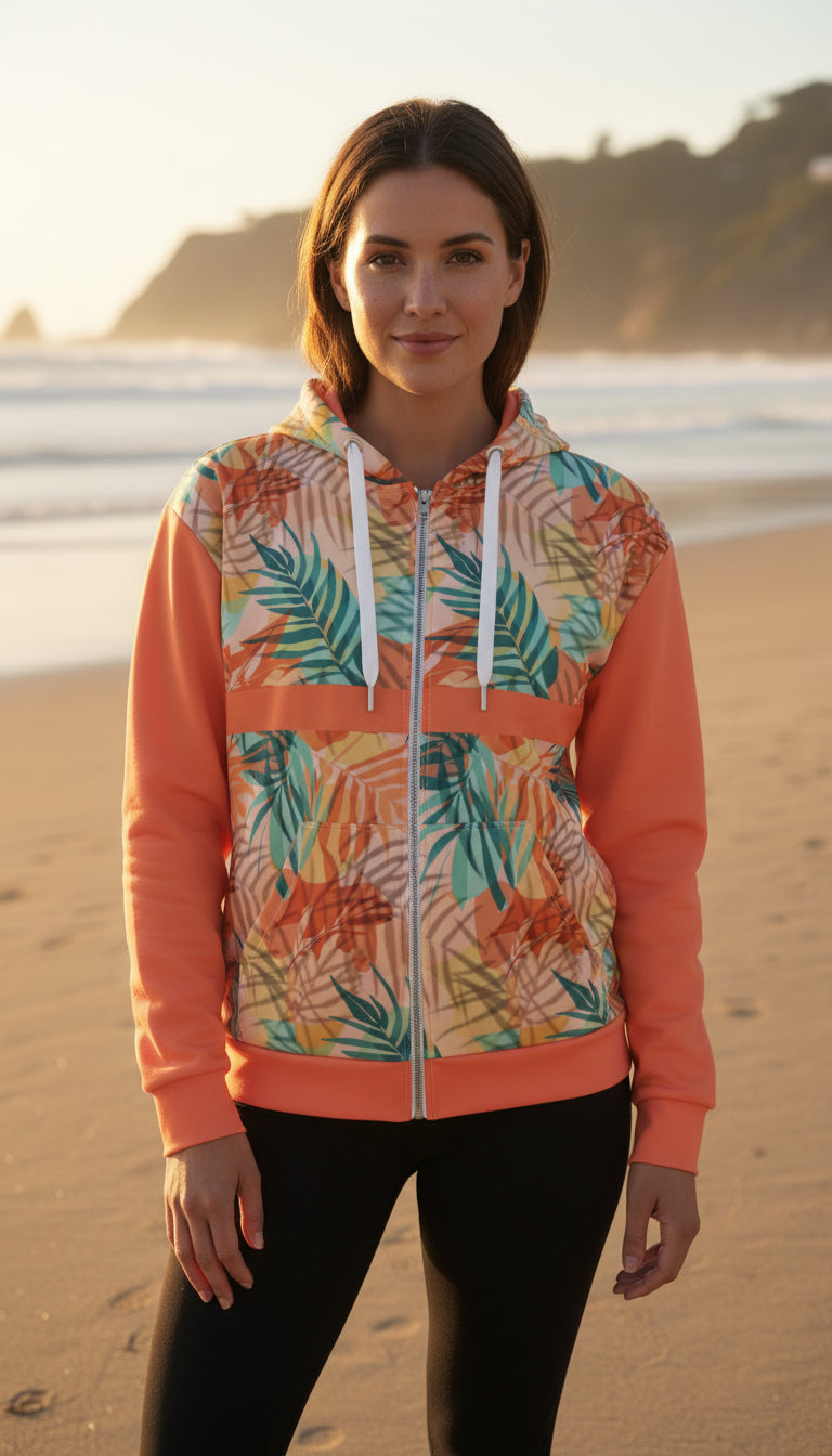 Tropicana Sunset Palms Zip Hoodie
