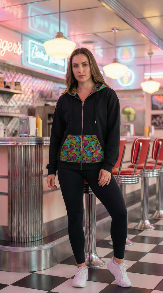 Nostalgia Night Glow Paisley Zip Hoodie