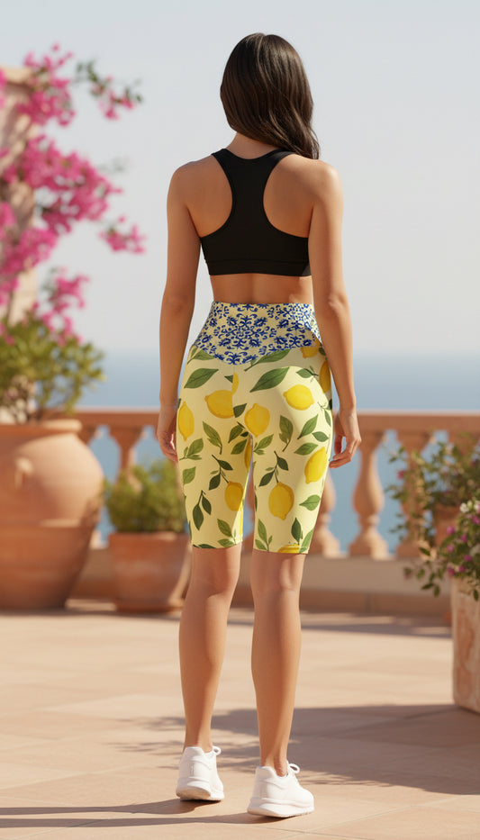 Costiera Lemon Bloom Biker Shorts